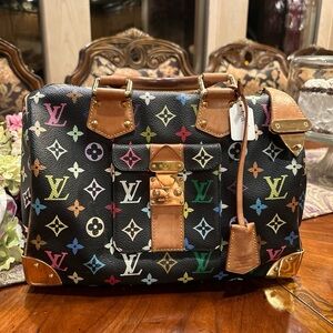 Louis Vuitton Speedy Duffle Handbag Multicolor Pre Owned